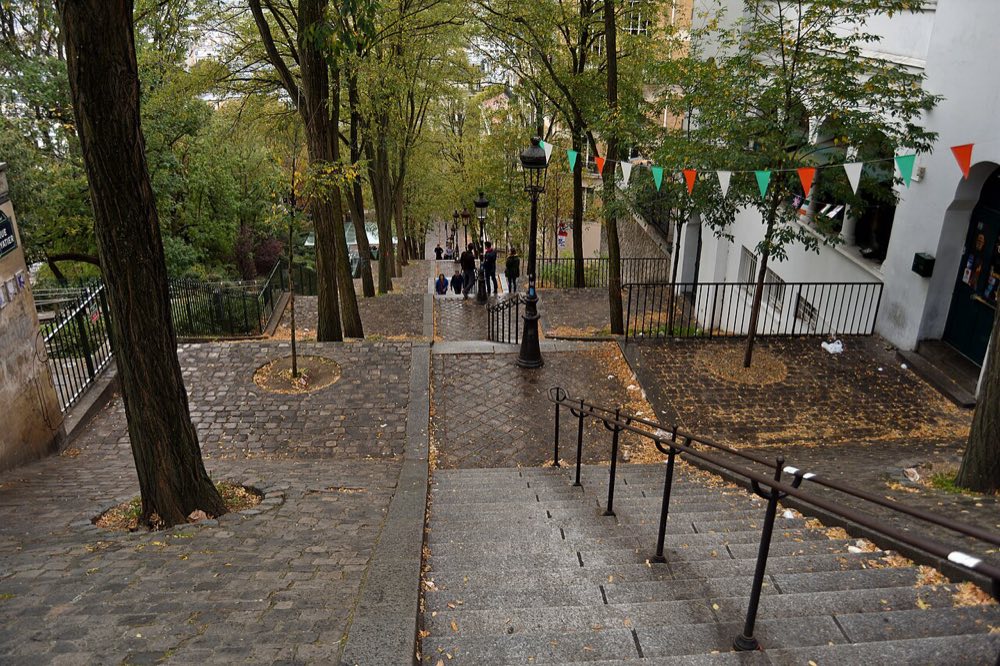 Les escaliers de Montmartre, un des quartiers les plus recherchés